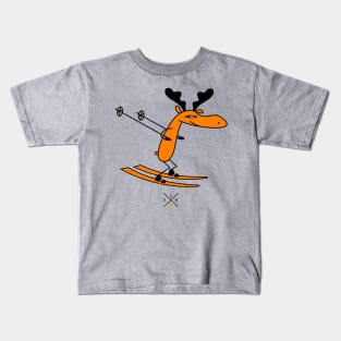 Skier moose Kids T-Shirt